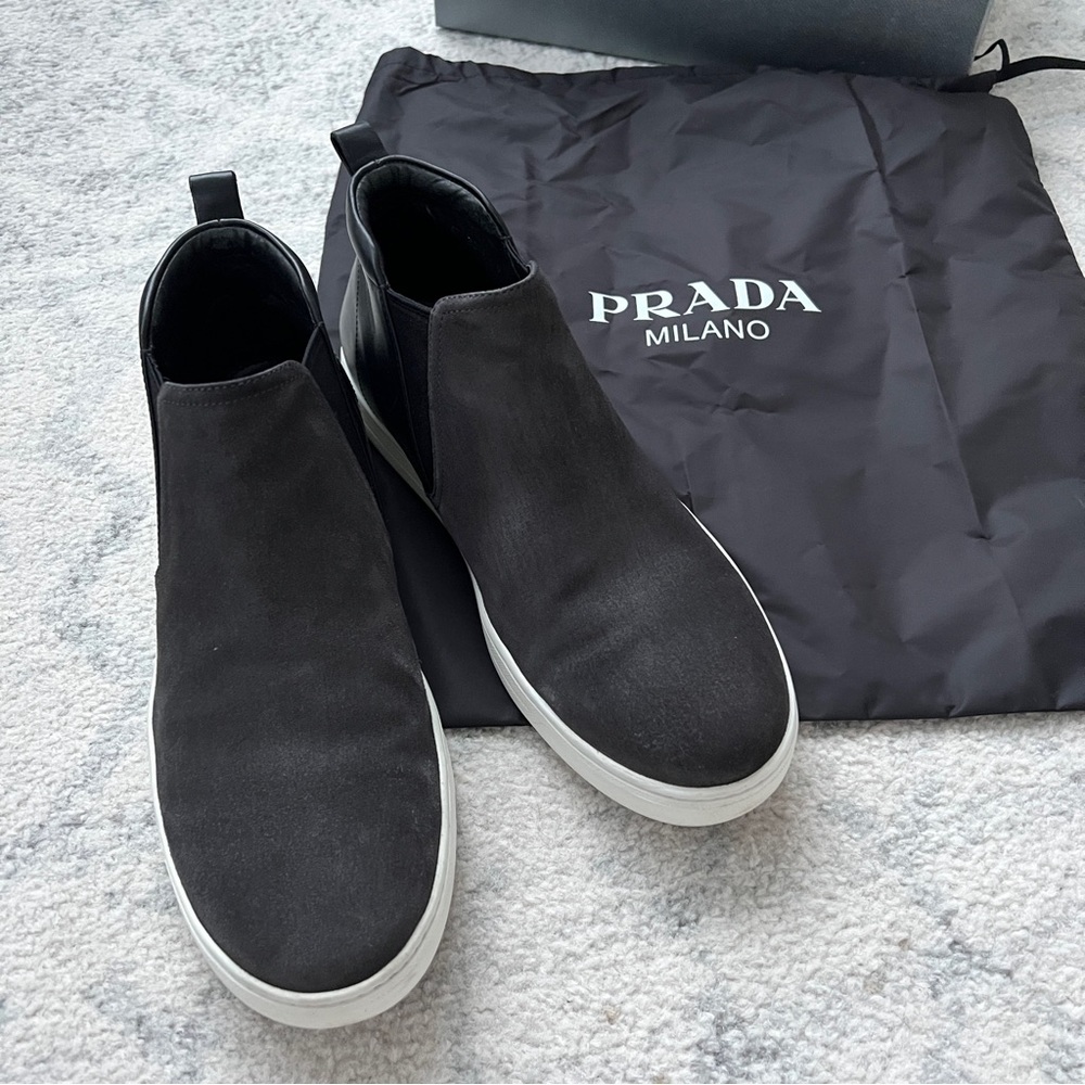 Prada Men’s Suede/ Leather Boots, Size 10 (US)
